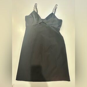 Elegant Gianni Bini Black Dress with Chain Straps Size 6